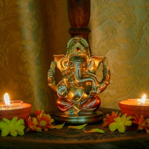 Indian God Lord Ganesha Statue, Hindu God Ganesh Idol for Car Dashboard - Image 4