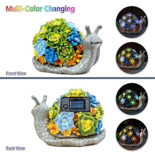 Elfengarden ELF-ZHS14149A Solar Garden Decor Outdoor Resin Snail Statues thumb #1