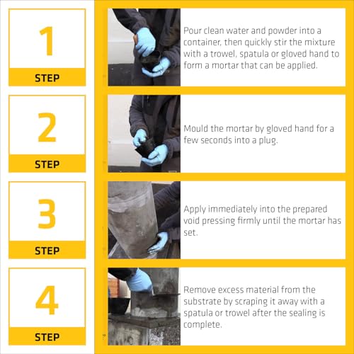 Image of SIKA - Pack of 4 Rapid setting mortar - Sika Monotop 108 Water Plug - For plugging water leakage instantly - 5kg