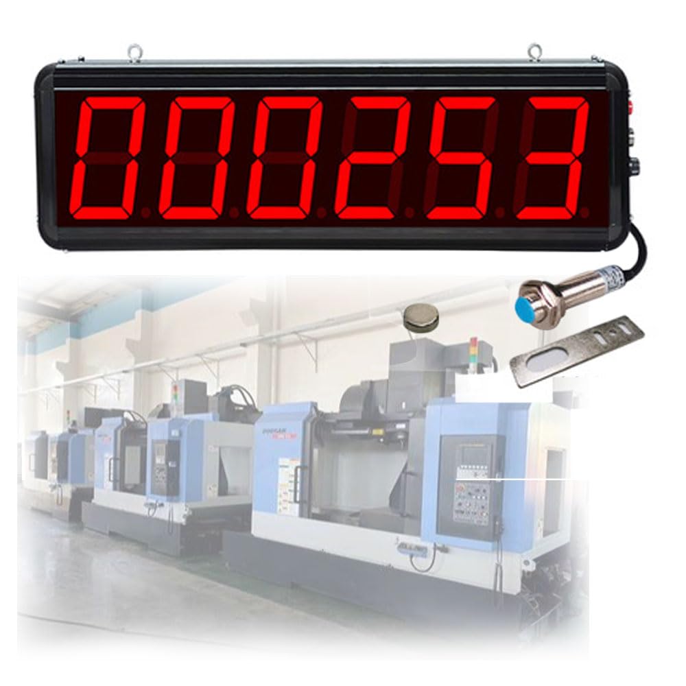 Contador magnético de inducción de 3 pulgadas, pantalla de 6 dígitos, pantalla LED, distancia de detección de 2 cm y cuenta de hasta 999999, con memoria de fallo de energía, sensibilidad ajustable