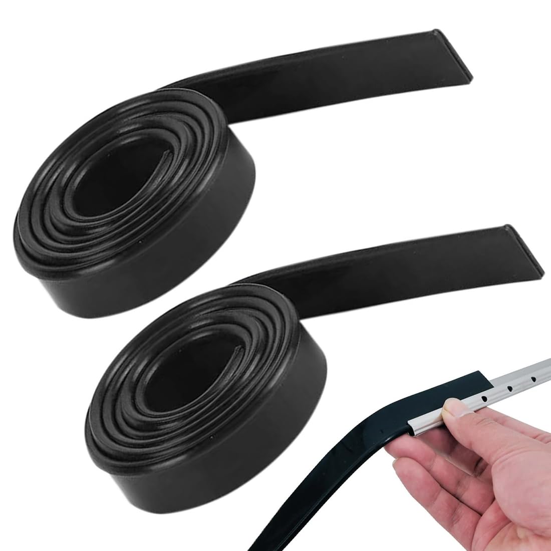 WeddHuis Gomma di Ricambio per Finestre in Vetro, 2 Pezzi, Labbro in Silicone per Tergivetro, Tagliabile e Morbido, Tergicristalli, Tira Acqua per Pulizia, Lava Vetri Finestre, Lavavetri (105 cm)