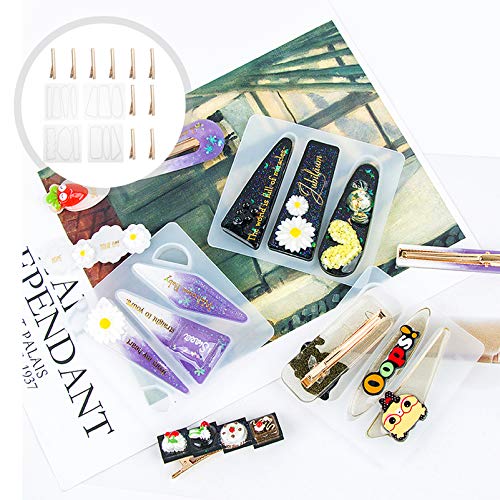 EXCEART 14 Pcs de Resina Grampo de Cabelo Molde Diy Molde de Arte de Silicone para Joias Diy Fundiçã