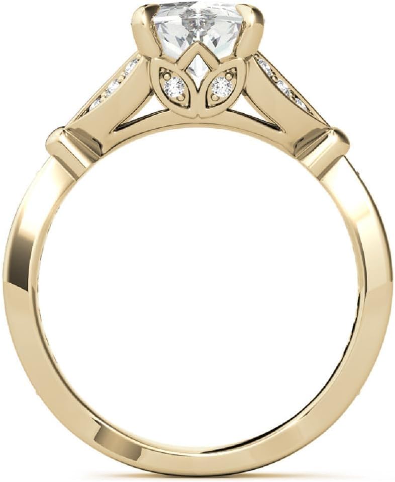 2CT-4CT Dutch Marquise Cut Wedding Ring Solitaire Split Shank Moissanite Anniversary Ring for Women Promise Gifts for Her 925 Silver/10K/14K/18K Gold