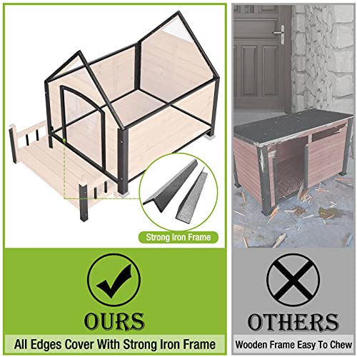 Dog House Outdoor Indoor Wooden Dog Cage with All Iron Frame Anti-Chewing for Small Medium Large Dogs Use,Raise Floor with Customized Plastic Feet Pad. Dog House Outdoor Indoor Wooden Dog Cage with All Iron Frame Anti-Chewing for Small Medium Large Dogs Use,Raise Floor with Customized Plastic Feet Pad.