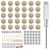 30 Stück Auto Dachhimmel Reparatur Set, Auto Dachhimmel Reparatur Knopf mit Nieten Schraubendreher Maßband und Positionierstiften Universal KFZ Dachhimmel Befestigung Knöpfe für PKW LKW Bus Wohnmobil