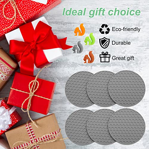6 Pack Silicone Coasters For Drinks + 4 Pack Wine Glass Charms, Dokpod Drink Coasters For Coffee Table, Non-Slip Cup Coasters, Heat Resistant Bar Coasters, Table Coasters #TOP6