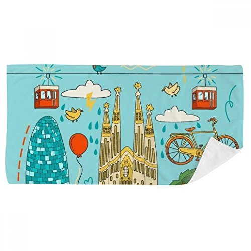Serviette de bain Sagrada Familia Barcelone 35x70cm multicolore - 2