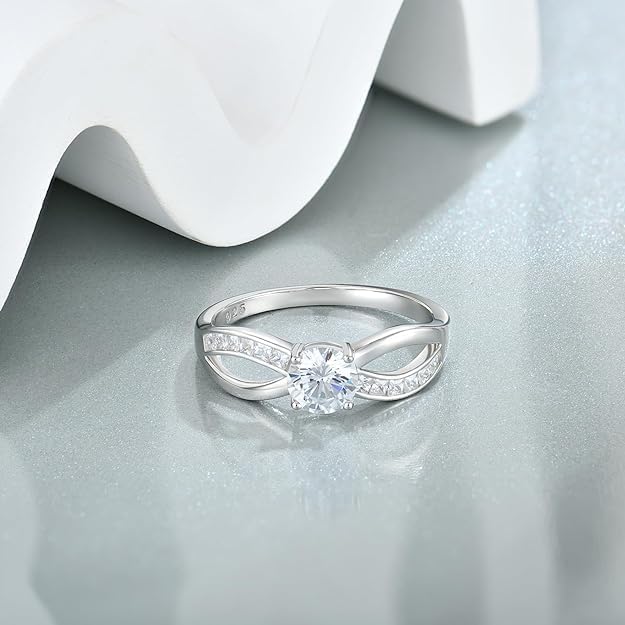 Infinity Promise Rings for Her 925 Sterling Silver Cubic Zirconia Rings Wedding Anniversary Engagement Rings for Women Wife Mother - Image 4