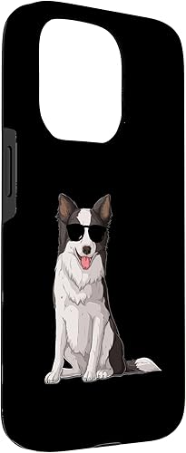Miniatura 3 de Funda para perro para iPhone 15 Pro Border Collie con gafas de sol
