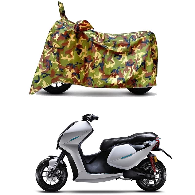 Image of Waterproof 100% PVC Coated Full Bike Scooty Two Wheeler Body Cover Compatible for Everve EF1 STD /UV-Rays /Heat Protection /Birds Dropping /Scratchproof /Dust Proof s[6X6 Jungle Print]