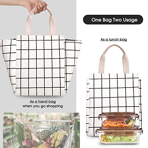 Homespon 001 Reusable Lunch Bag Insulated Lunch Box Canvas Fabric thumb #5