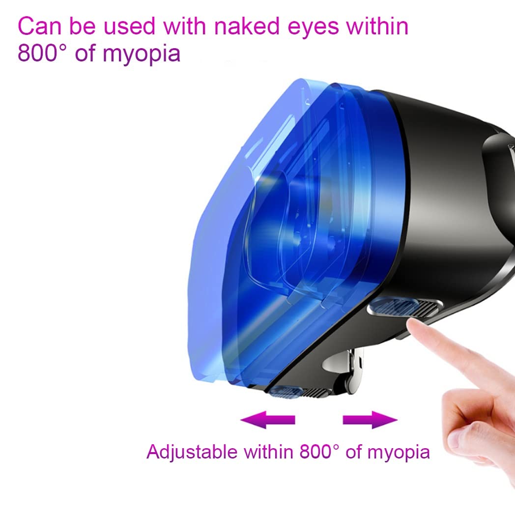 Occhiali VR, Visore Realtà Virtuale, Cuffie 3D VR Compatibile con Tutti Gli, Lente Regolabile per Film e Giochi 3D, per iPhone 13 Pro Max/13 Pro/13/12/11, per Samsung Galaxy S21, Huawei, Xiaomi