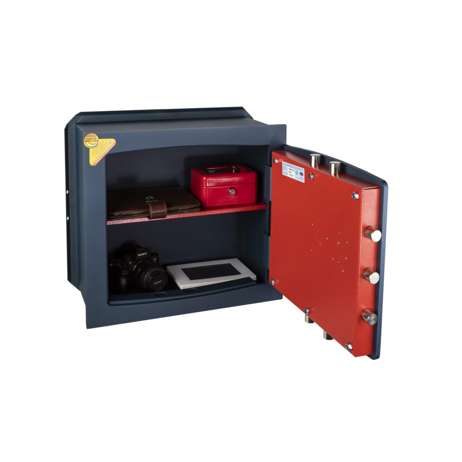 Technomax, Cassaforte a muro, Serie Gold Key modello GK/6, Dimensioni mm. 420 (H) x 480 (L) x 230 (P)
