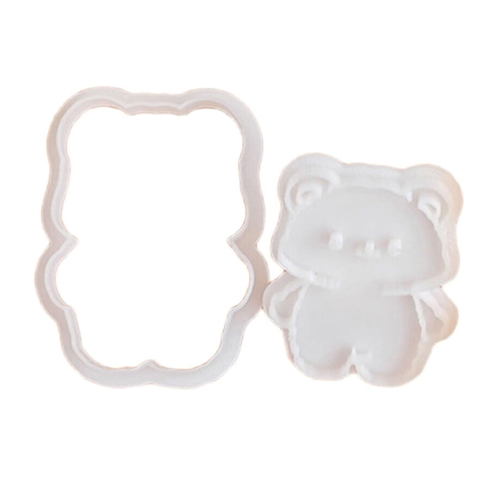 Tsophreniq Silicone Bear Cookie Stamp Collections Bear Biscuits Molding Tool Silicone Safe Dessert for Pastries Lover Baking Molds