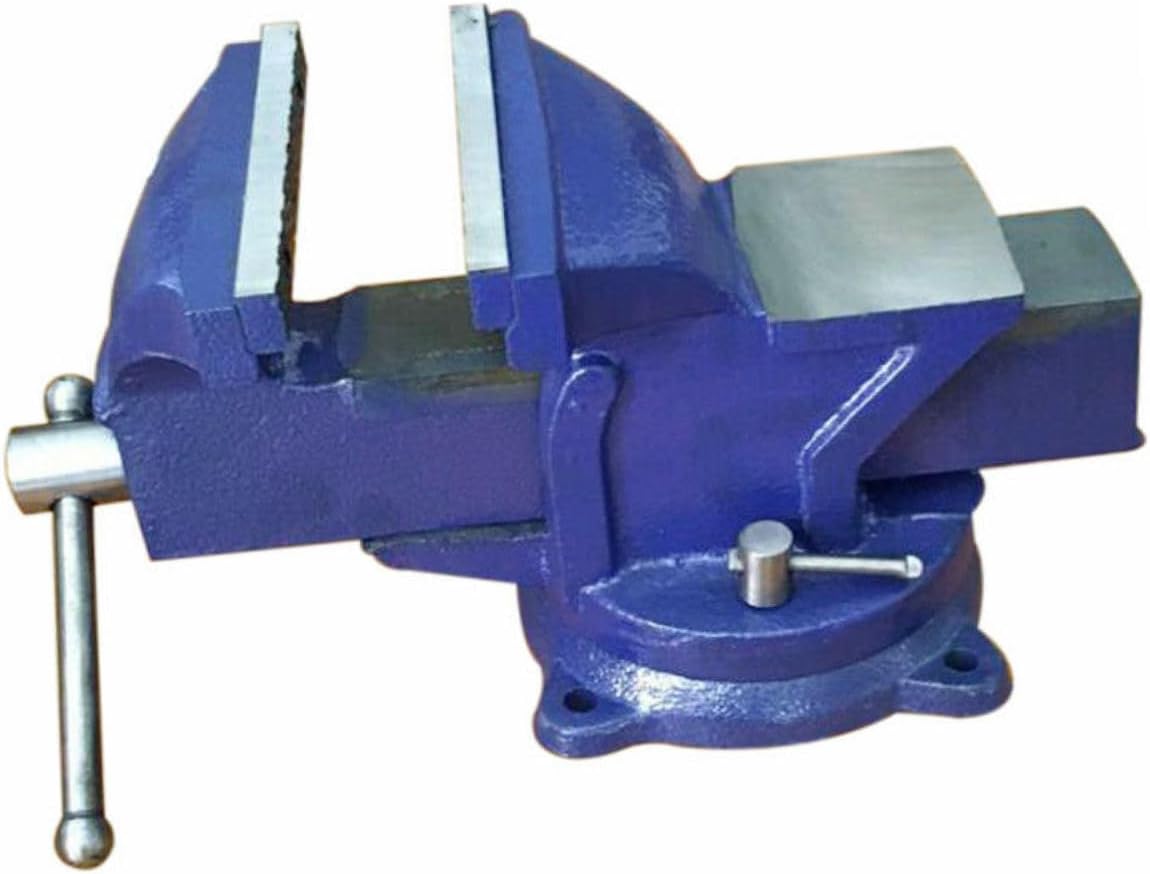 POPETPOP Heavy Duty Table Vise Mini Flat Steel Workbench Clamp for DIY Craft Jewelry Woodworking and Milling Projects Blue