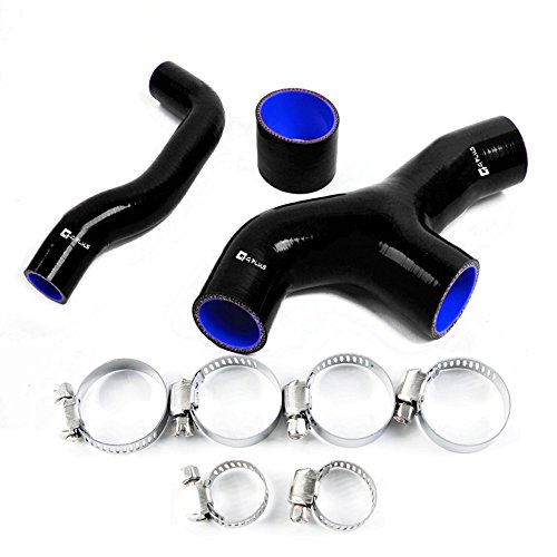 Silicone Top Mount Intercooler Hose Turbo Y Pipe Kit Clamps For SUBARU Impreza WRX GDA/GGA 2001 2002 2003 2004 Black 3PCS