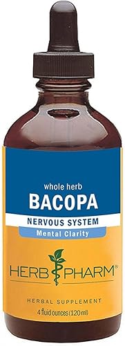 Herb Pharm Extracto líquido de bacopa orgánico certificado para apoyo cerebral - 4 onzas
