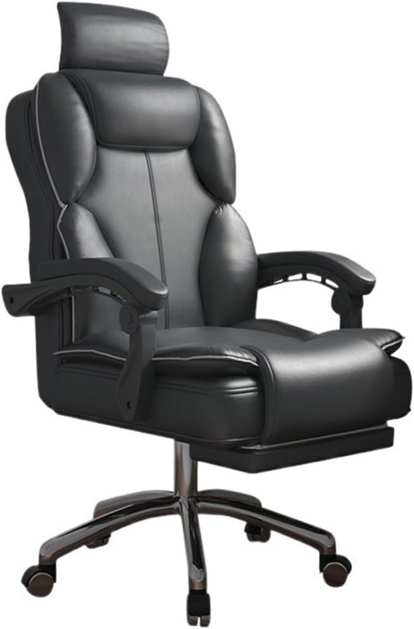 Comfortable Home Comfort Gaming Chair High Back Sedentary Lift Armchair Bedroom Swivel Sofa Seat Office for Long Hours(Black)