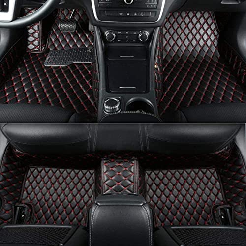 NYMCAR Custom Car Floor Mats Compatible with Audi BMW Mercedes-Benz Honda Toyota Lexus Infiniti Nissan Hyundai kIa 2004-2026 (2, Black Red)