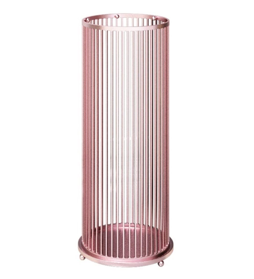 HYLYGFH Modern Round Umbrella Stand - Metal Umbrella Holder for Home, Office, Hallway & Entryway - Stylish Pink Umbrella Storage Rack (Size: 24 x 58cm)