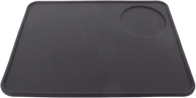 Coffee Espresso Flat Tamping Mat, Black - Food Grade Silicone Rubber  by EDESIA ESPRESS