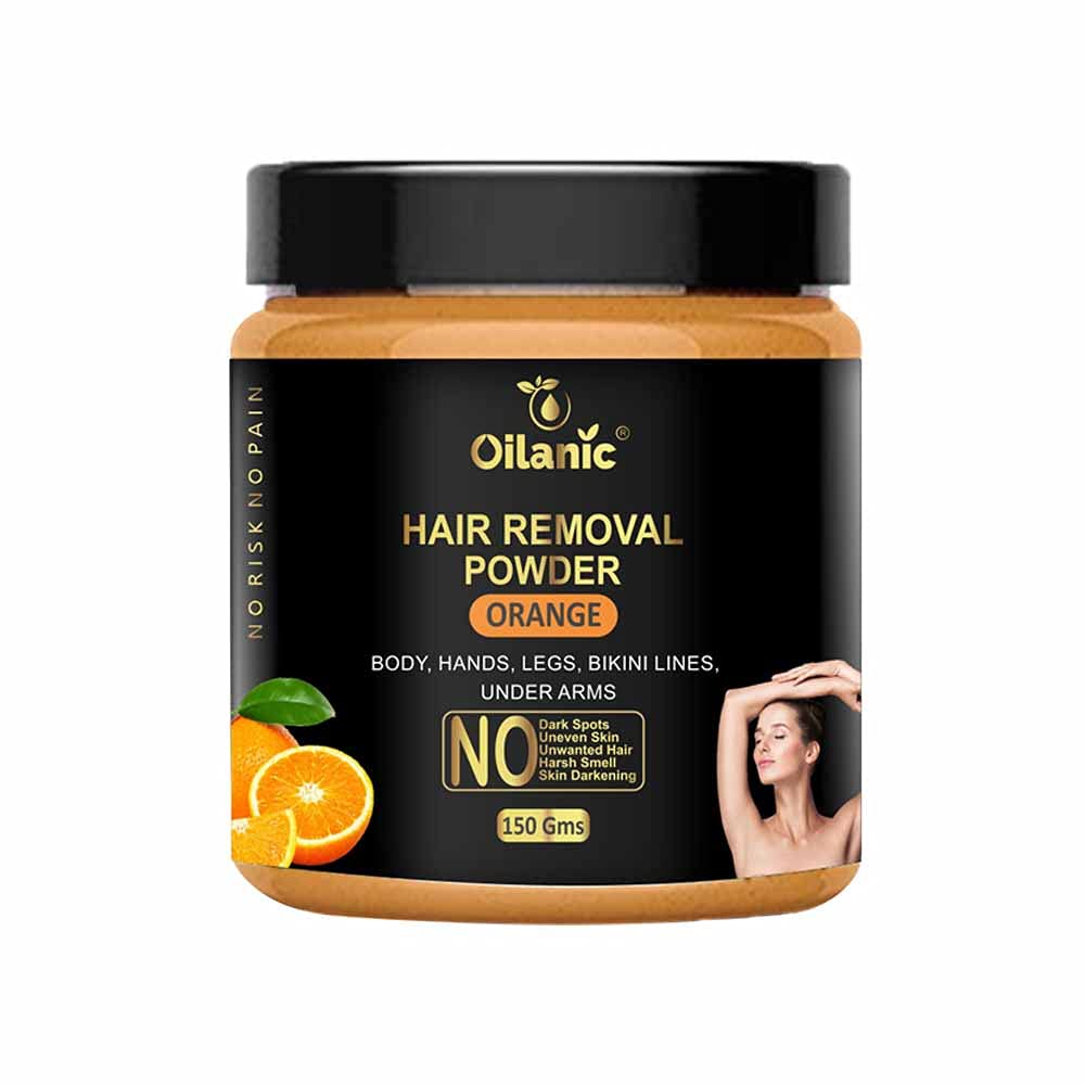 Oilanic Orange Hair Removal Powder for Women and Men (Pack of 1, 150gram)|Powder for Hair Remove Helps Remove Unwanted Hair Removal Powder for Underarms, Legs and Body|-image-46