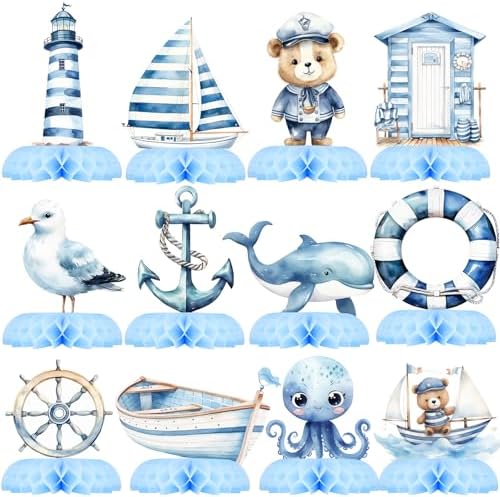 Nautical Baby Shower Table Centerpieces – 12PCS Ocean Sailor Boy ...