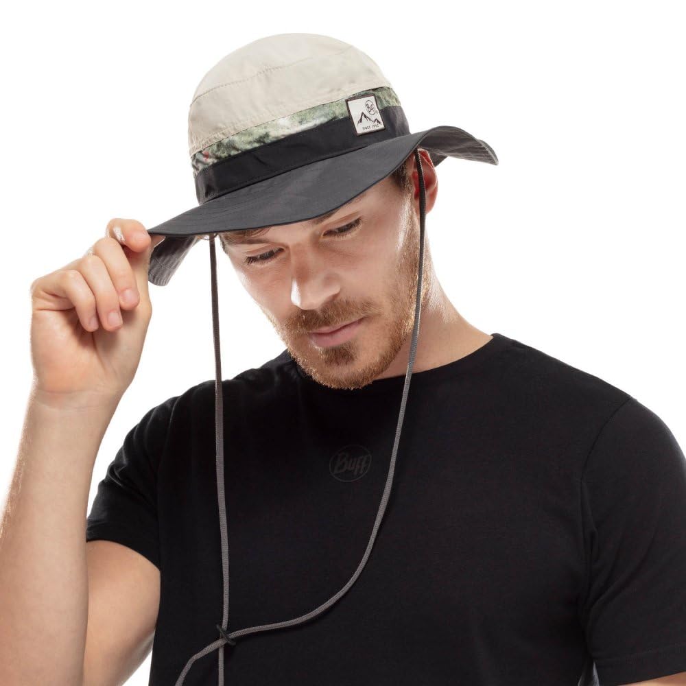 Buff®| Gorra Explore Booney Hombre Mujer Adulto Ajustable, Comoda, Proteccion UPF50, Aire Libre, Explorar, Elastica, Aventura, L/XL, Beige