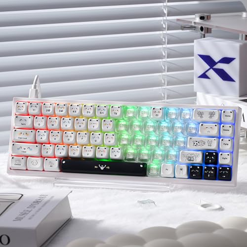 Image of XVX Blank Transparent Keycaps, Sweet Heart PC Custom Keycap Set, Backlit Clear Candy Keyboard Keycaps Mao Profile for MX Switches Mechanical Keyboard (21pcs)