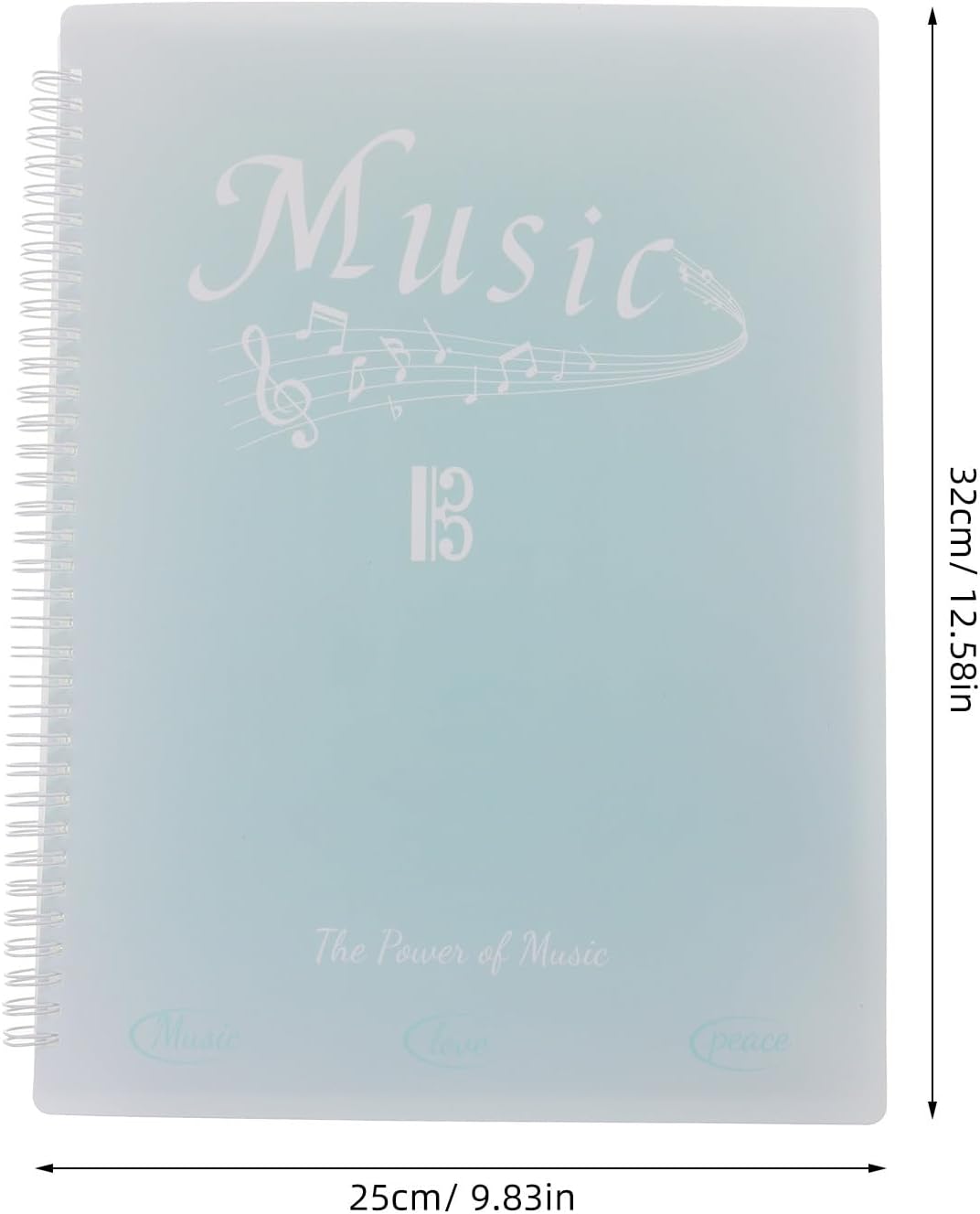 Non-reflective Sheet Music Binder Folder for Piano Players 40 Pages Capacity Gradient Blue Storage Folder with Pockets for Practice and Performance