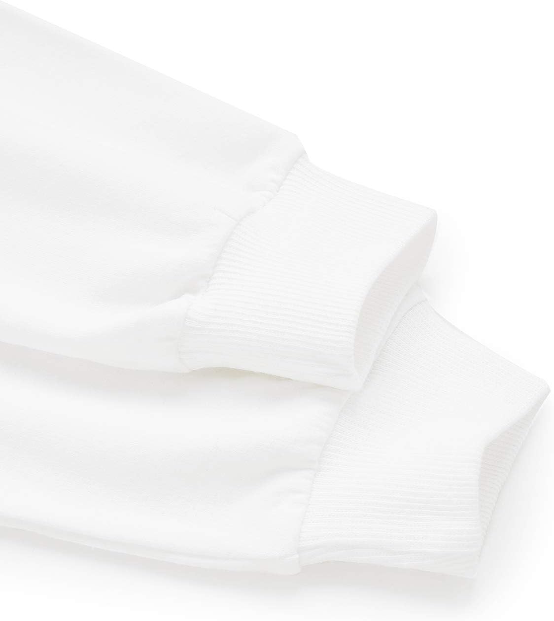 SweatyRocks Women's USA Letter Print Fall Sweatshirt Casual Long Sleeve Pullover Tops Solid White Small - Image 4