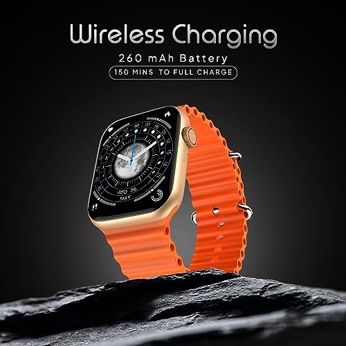 Image of Boltt Vogue Large 2.05 inch Display Smart Watch, Always On Display, Wireless Charging, App Based GPS with Bluetooth Calling & 500+ Watch Faces (Loop Orange)