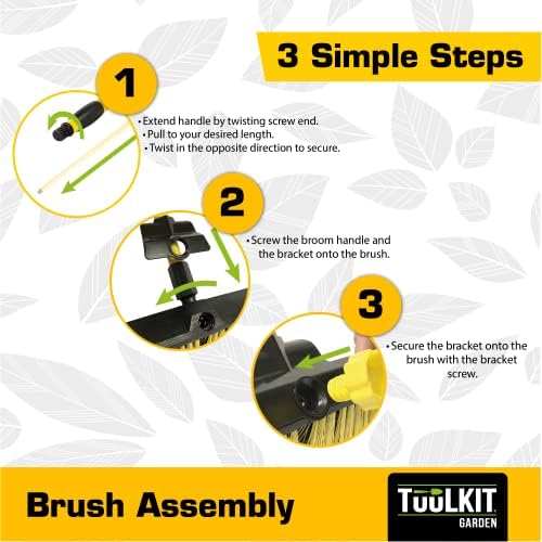 Bulldozer Heavy Duty Industrial Garden Brush | Long Handled Yard Brush | 2-part handle | Stiff Yard Brush | Hard brush for yard, garden, terrace | 145 cm long adjustable handle Yard Broom