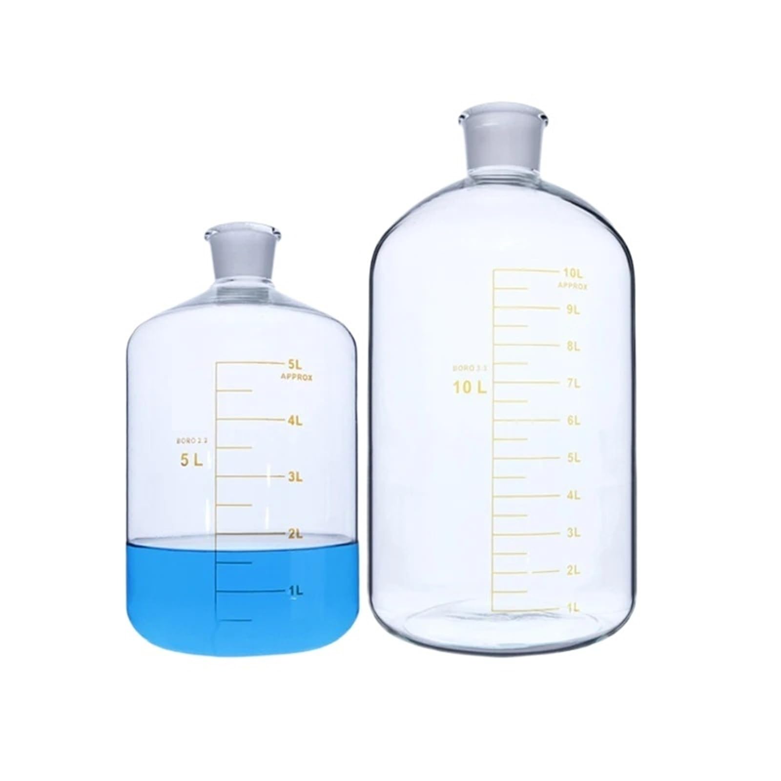 CQAHDSEVF Borosilicate Glass Bottles, Lab Thick-Walled High Borosilicate Glass Serum Reagent Bottle 2500-60000mL(3000ml)