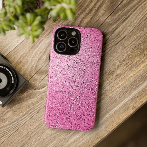 Coque iPhone 16 Pro Max rose pailletée résistante antichoc et brillante - 4