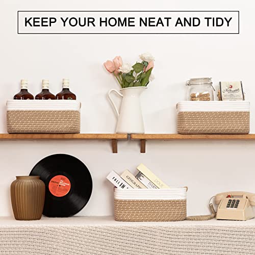 image for OIAHOMY 12.8x9x5.5in Woven Baskets for Storage, Storage Baskets for Sh