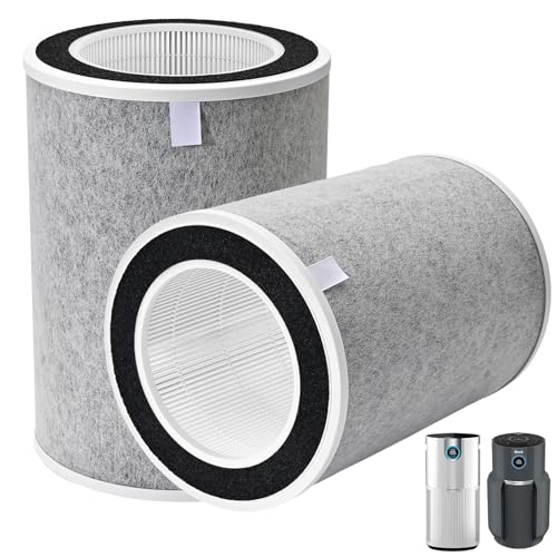 2 Pack HP201 Replacement Filter For Shark Air Purifier MAX HP202, HP201, HP232, UA205, AP1000, HP300 301 302 Series HC500 501 Series, Part Numbers HE2FKPRO, HE2FKBASMB, HE2FKBAS, HE2FKPET