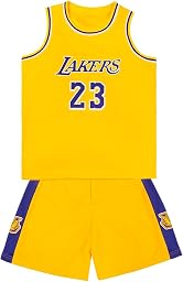 BSBUY Camiset Baloncesto Niños, Trajes Baloncesto Niños sin Mangas, 1 Top + 1 Pantalón Cortos, Conjunto Deportivo de Entrenamiento Niño