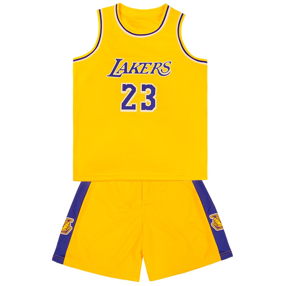 BSBUY Completo Basket Bambino, 2 Pezzi Senza Maniche Maglia Basket Bambino, Magliette e Pantaloncini da Basket, Completo Pallacanestro Ragazzo - 2