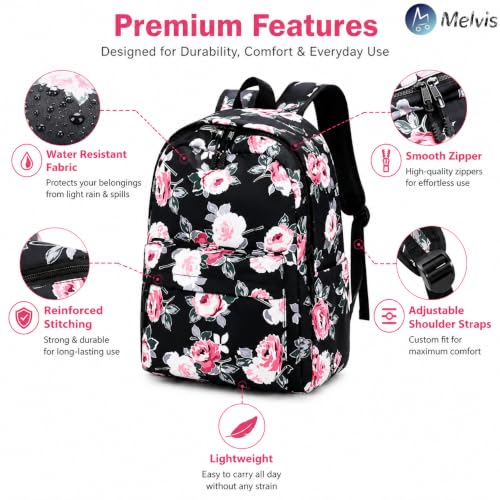 Image of MELVIS 20L Water Resistant Backpack with Bottle Compartment | Lightweight Travel & School Bag for Men, Women & College Students | Trendy Laptop Backpack for Daily Use
