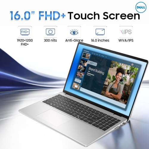 Image of Dell 16 Touchscreen Laptop for Business & Home Student, Intel Core 7 150U