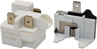LPC314A-01 3 Pin Refrigerator PTC Starter Relay and Refrigerator Overload Relay Protector Fits for GE WR55X31710 Refrigerator Compressor