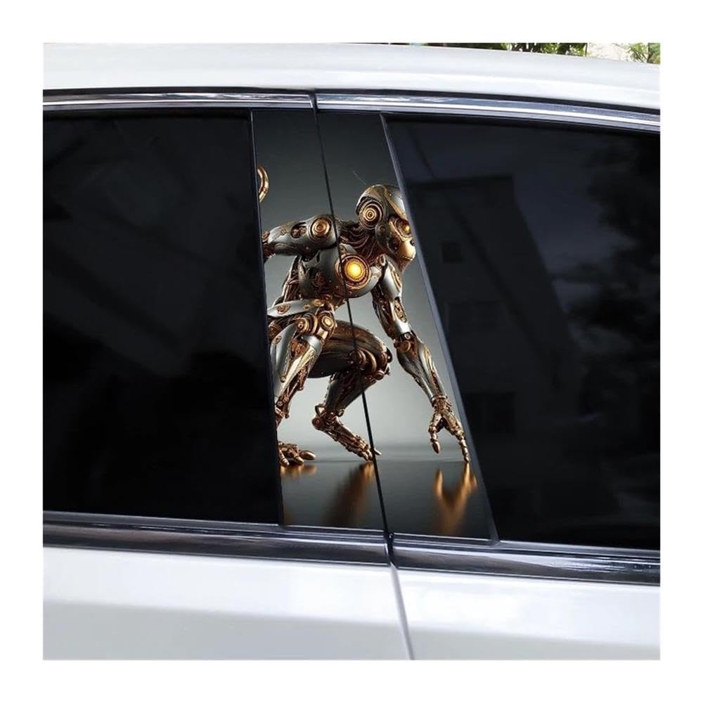 Body Parts 2pcs Car Center Pillar Sticker Zombie Wars Auto B-Pillar Waterproof Protective Film(B)