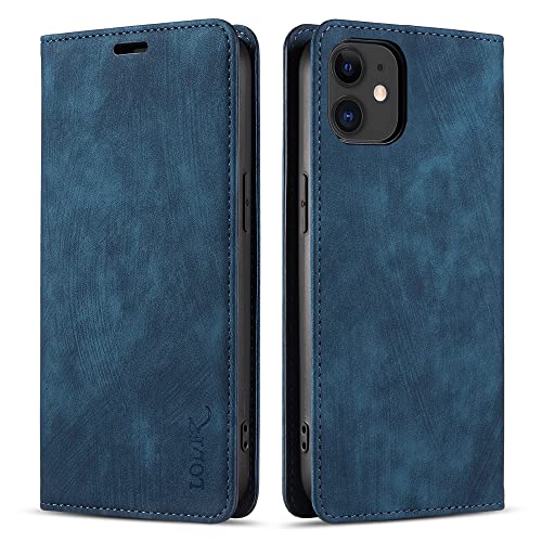 Funda cartera para iPhone 11 LOLFZ de piel sintética fina con ranuras de tarjetas de 6.1 pulgadas