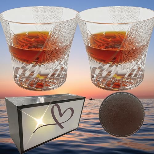 suigetsu Hand Cut Crystal Whiskey Glasses
