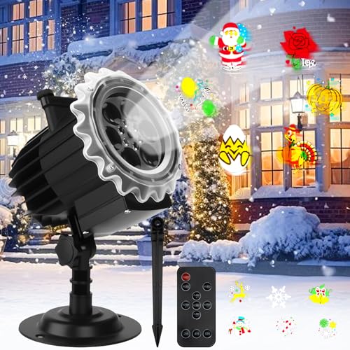 IGUGI Proyector Halloween Exterior,Proyector Navidad Exterior,Proyecto Luces Navidad con Control Remoto Temporizador,Decoración Halloween,para Halloweenr Cumpleaños Fiesta Cotillon Nochevieja Regalo