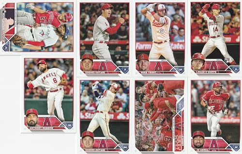 2023 Topps Series 1 & 2 Los Angeles Angels Team Set 21 Cards Includes Mike Trout and Shohei Ohtani
