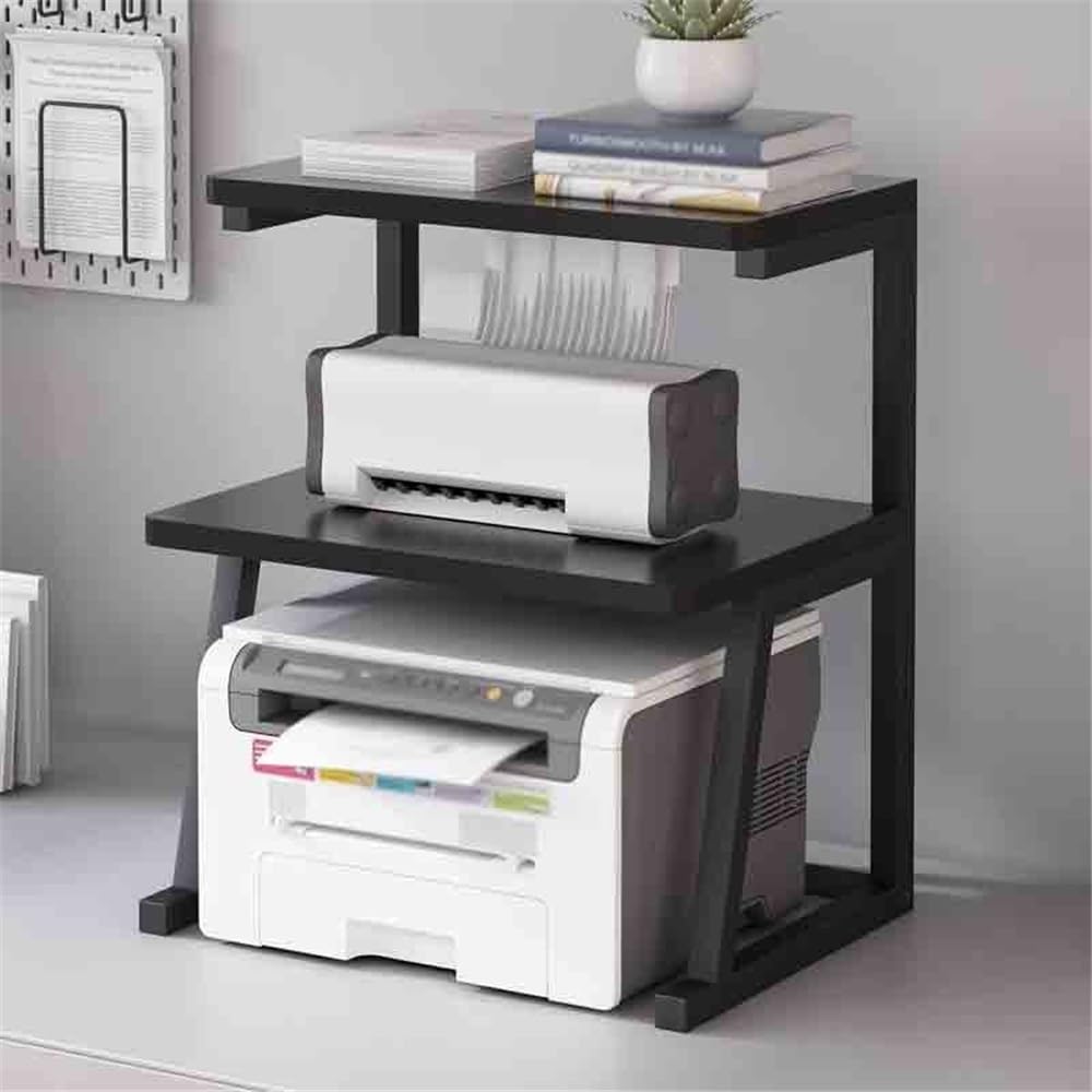 Printer Stand Wielofunkcyjny organizer do małych biur i gospodarstw domowych, do przechowywania drukarek biurkowych, wielowarstwowych stojaków na kserokopiarki czarny