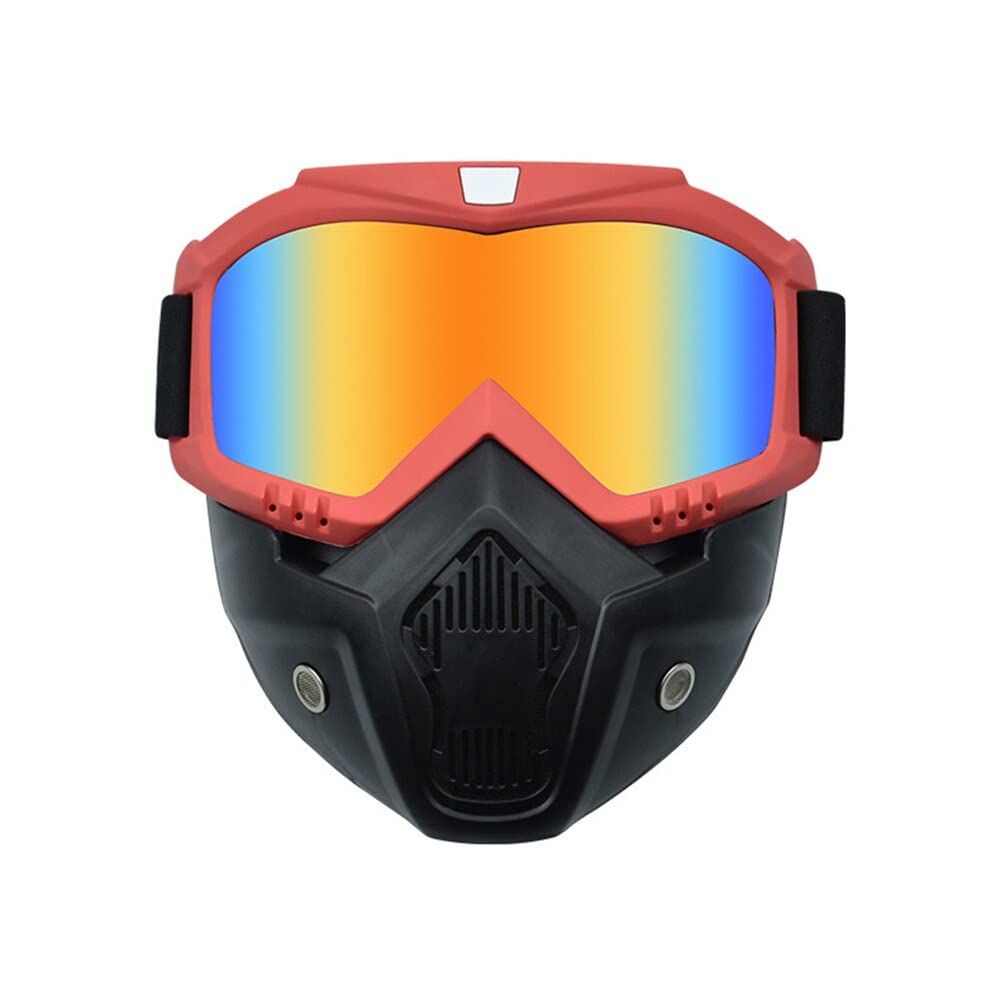 Ski goggles قناع نظارات التزلج على الجليد أندبروف موتوكروس نظارات واقية نظارات السلامة مع فلتر الفم في الهواء الطلق التزلج على الجليد Goggles (Color : RFH)