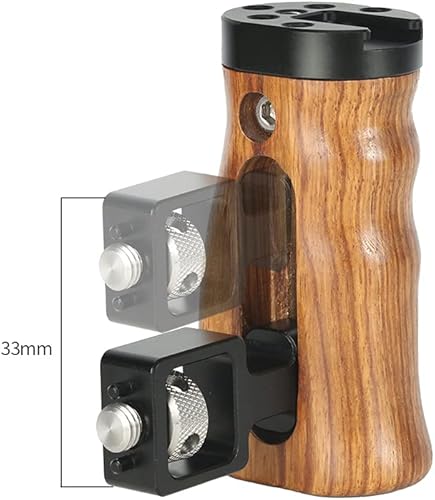 Miniatura 4 de NICEYRIG Mango lateral de madera para pasador de localización ARRI ajustable universal izquierda y derecha agarre para cámara DSLR Cage Rig - 462